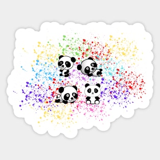 Four Cute baby pandas Sticker